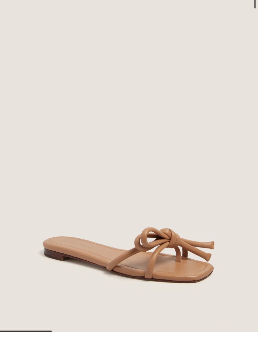 Women’s Tan Knot-Detail Slide Sandal